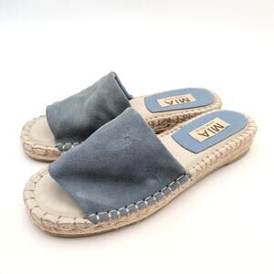 MIA Limited Edition Noveli Espadrille Platform Slide Sandal Denim Size US7M EU38